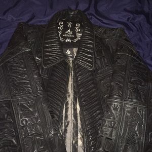 Al Wissam Embroidered Egyptian Leather Coat